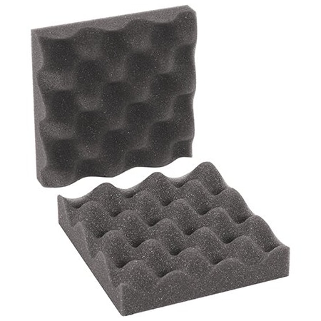 Bsc Preferred 6 x 6 x 2'' Charcoal Convoluted Foam Sets, 64PK BUY00015172